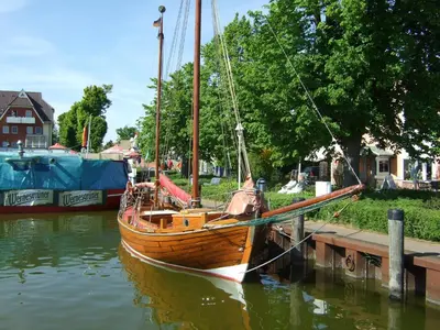 Blick auf einen Fluss in der Nähe des Ferienhauses