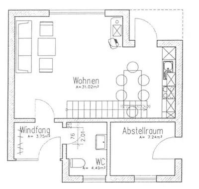 Grundriss der Unterkunft Am Bahndamm 