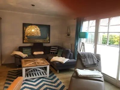 Ein Sitzbereich in der Unterkunft Barther Str.10 