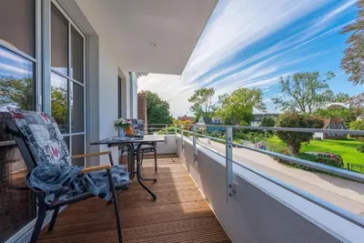 Ein Balkon oder eine Terrasse in der Unterkunft Viktoria Luna WE 8 Küstenzauber