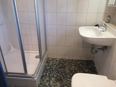 Ein Badezimmer in der Unterkunft Hafenstr. 41 A Haus Marienlinde