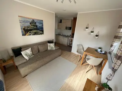 Ein Sitzbereich in der Unterkunft Ferienwohnung Sonnenschein