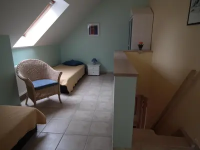 Ein Sitzbereich in der Unterkunft Lindenstrassee Haus Sonnengruß