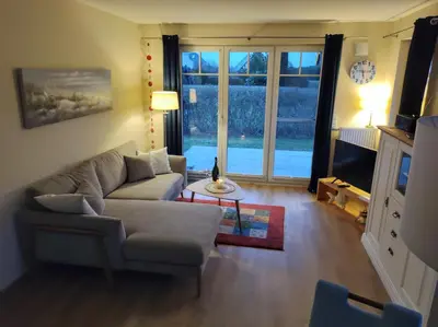 Ein Sitzbereich in der Unterkunft Leuchtturm, Wohnung 14