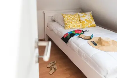 Ein Bett oder Betten in einem Zimmer der Unterkunft Rämel Haus 
