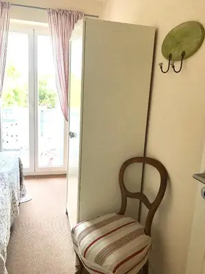Ein Bett oder Betten in einem Zimmer der Unterkunft Ferienwohnung Spatzennest