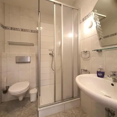 Ein Badezimmer in der Unterkunft 