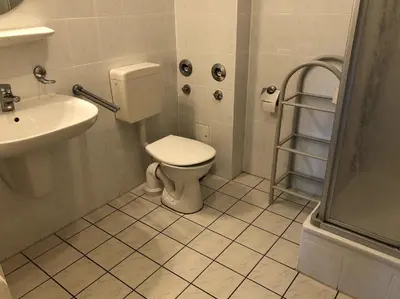 Ein Badezimmer in der Unterkunft Bahnhofstr.11 Wohnungnr.4