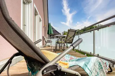 Ein Balkon oder eine Terrasse in der Unterkunft Glebbe 68 Whg.3