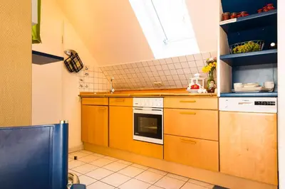 Küche/Küchenzeile in der Unterkunft Birkenstr.6 i WHG 10