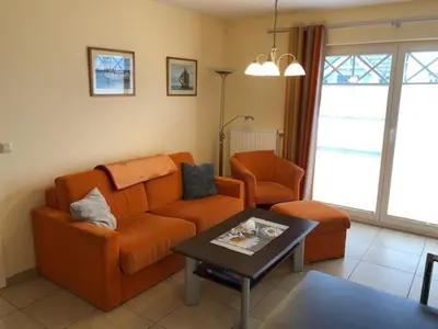 Ein Sitzbereich in der Unterkunft Birkenstrasse 5 F Wohnung 7 
