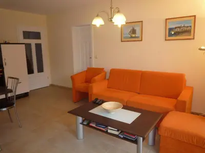 Ein Sitzbereich in der Unterkunft Birkenstrasse 5 F Wohnung 7 