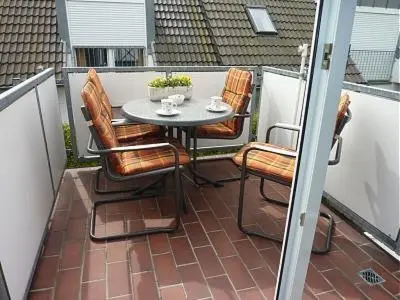 Ein Sitzbereich in der Unterkunft Darsser Weg 34