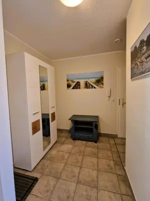 Ein Sitzbereich in der Unterkunft Darsser Weg 38a