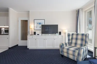 TV/Unterhaltungsangebot in der Unterkunft Apartment am Kurstrand