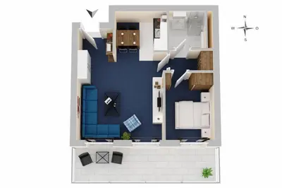 Grundriss der Unterkunft Apartment am Kurstrand