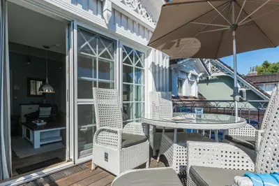 Ein Balkon oder eine Terrasse in der Unterkunft Friedensstr.20 A Wohnung 5