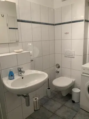 Ein Badezimmer in der Unterkunft Friedensstraße 41 Wohnung 10
