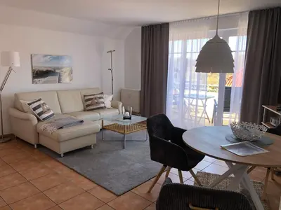 Ein Sitzbereich in der Unterkunft Friedensstraße 43 Wohnung 7