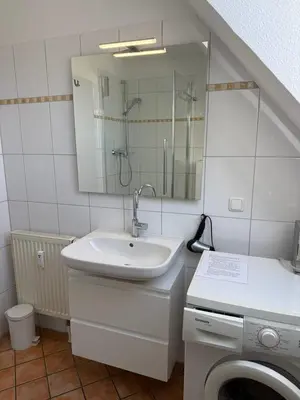 Ein Badezimmer in der Unterkunft Friedensstraße 43 Wohnung 7