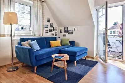Ein Sitzbereich in der Unterkunft Friedenstr.43 Whg.6 Wellenläufer