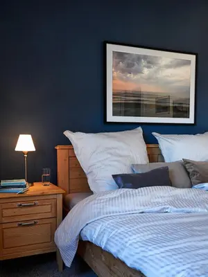 Ein Bett oder Betten in einem Zimmer der Unterkunft Friedenstr.43 Whg.6 Wellenläufer