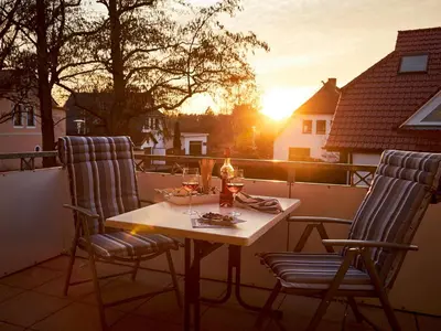 Blick auf den Sonnenuntergang/Sonnenaufgang von der Ferienwohnung aus oder aus der Nähe