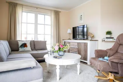 TV/Unterhaltungsangebot in der Unterkunft Ferienhaus in Fuhlendorf mit Sauna