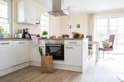 Küche/Küchenzeile in der Unterkunft Ferienhaus in Fuhlendorf mit Sauna