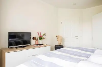Ein Bett oder Betten in einem Zimmer der Unterkunft Ferienhaus in Fuhlendorf