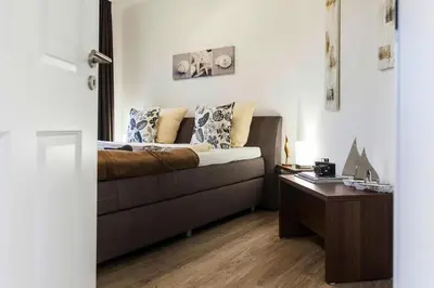 Ein Sitzbereich in der Unterkunft Haus am Bodden mit Sauna
