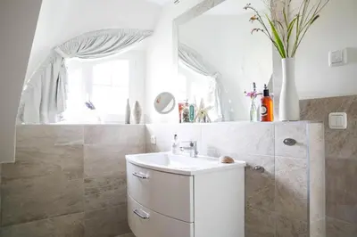 Ein Badezimmer in der Unterkunft Ferienhaus in Fuhlendorf