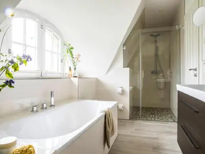 Ein Badezimmer in der Unterkunft Ferienhaus, Fuhlendorf