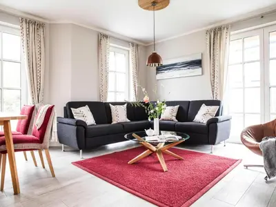Ein Sitzbereich in der Unterkunft Ferienhaus, Fuhlendorf