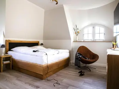 Ein Bett oder Betten in einem Zimmer der Unterkunft Ferienhaus, Fuhlendorf