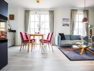 Ein Sitzbereich in der Unterkunft Ferienhaus, Fuhlendorf