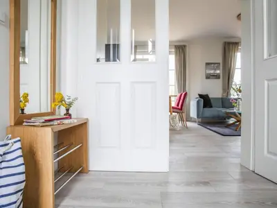 Ein Sitzbereich in der Unterkunft Ferienhaus, Fuhlendorf