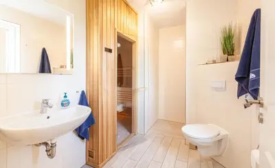 Ein Badezimmer in der Unterkunft Seeigel