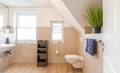 Ein Badezimmer in der Unterkunft Seemöwe