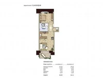 Grundriss der Unterkunft Friedenstraße 20B Whg.9 Classique