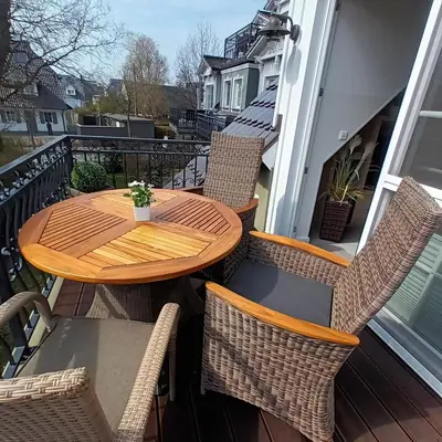 Ein Balkon oder eine Terrasse in der Unterkunft Friedenstraße 20B Whg.9 Classique