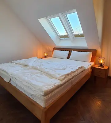 Ein Bett oder Betten in einem Zimmer der Unterkunft Fritz-Reuter-Str.