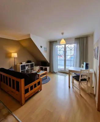 Ein Sitzbereich in der Unterkunft Fritz-Reuter-Str.