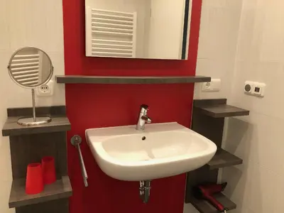 Ein Badezimmer in der Unterkunft Gartenweg 3 Haus Maritimus 