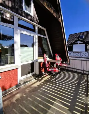 Ein Balkon oder eine Terrasse in der Unterkunft Hägerende 