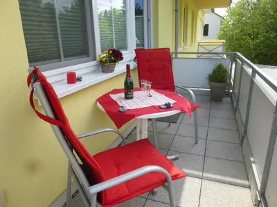 Ein Balkon oder eine Terrasse in der Unterkunft Hafenstr. 28 Wohnung 3