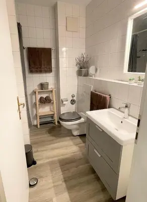 Ein Badezimmer in der Unterkunft Birkenstr.14 a Whg.11