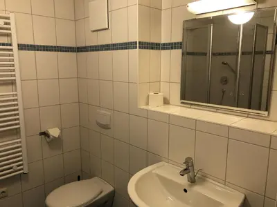 Ein Badezimmer in der Unterkunft Jordanstr. 27 A 