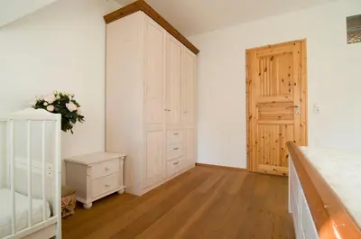 Ein Bett oder Betten in einem Zimmer der Unterkunft Ferienhaus Zander mit Sauna