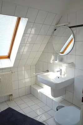 Ein Badezimmer in der Unterkunft Jordanstr. 35 Wohnung 6